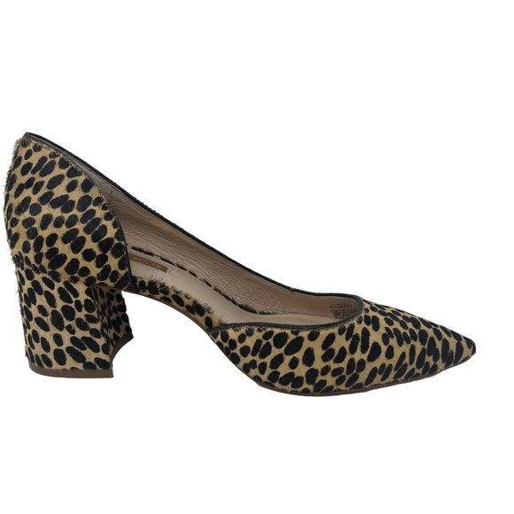 Louise Et Cie Jolon Mob Wife Leopard Cow Hair Pointed Block Heel Pump Size 6.5 - Picture 4 of 11